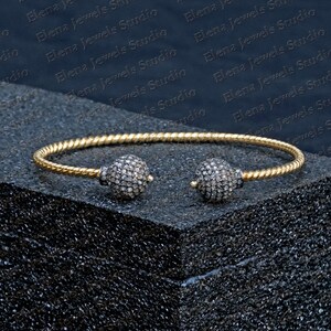 925 Silver Chakri Rose Cut Diamond Bangle - Handmade Oxidized Jewelry