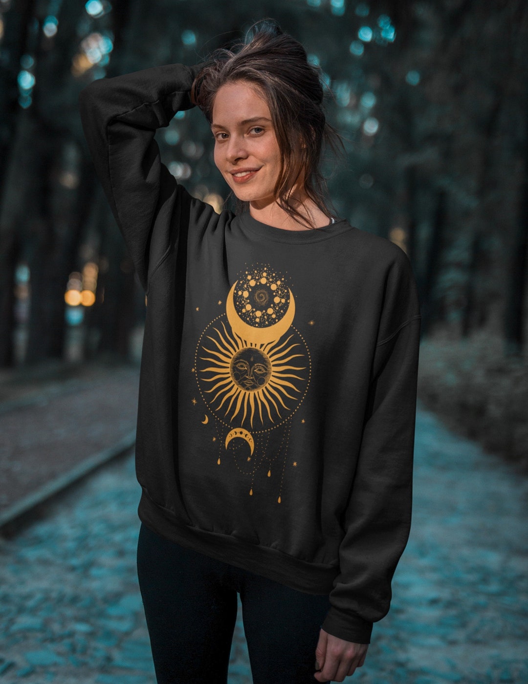 Celestial Sweatshirt Sun Moon Mystical Witchy Shirt Moon - Etsy