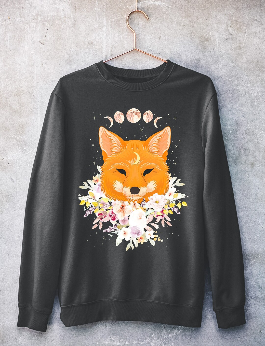 Cottagecore Witchy Moon Floral Fox Art Esthétique Pour Femmes
