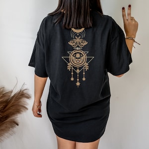 Fairycore Moth Shirt, Cottagecore Clothes, Boho Moon Phase T Shirt, Witchy Moon Shirt, Dreamcatcher Tee, Luna Moth Shirt, Celestial Clothes image 3