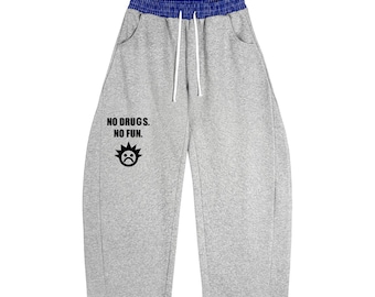 Pantalones deportivos con cintura a cuadros y sin drogas