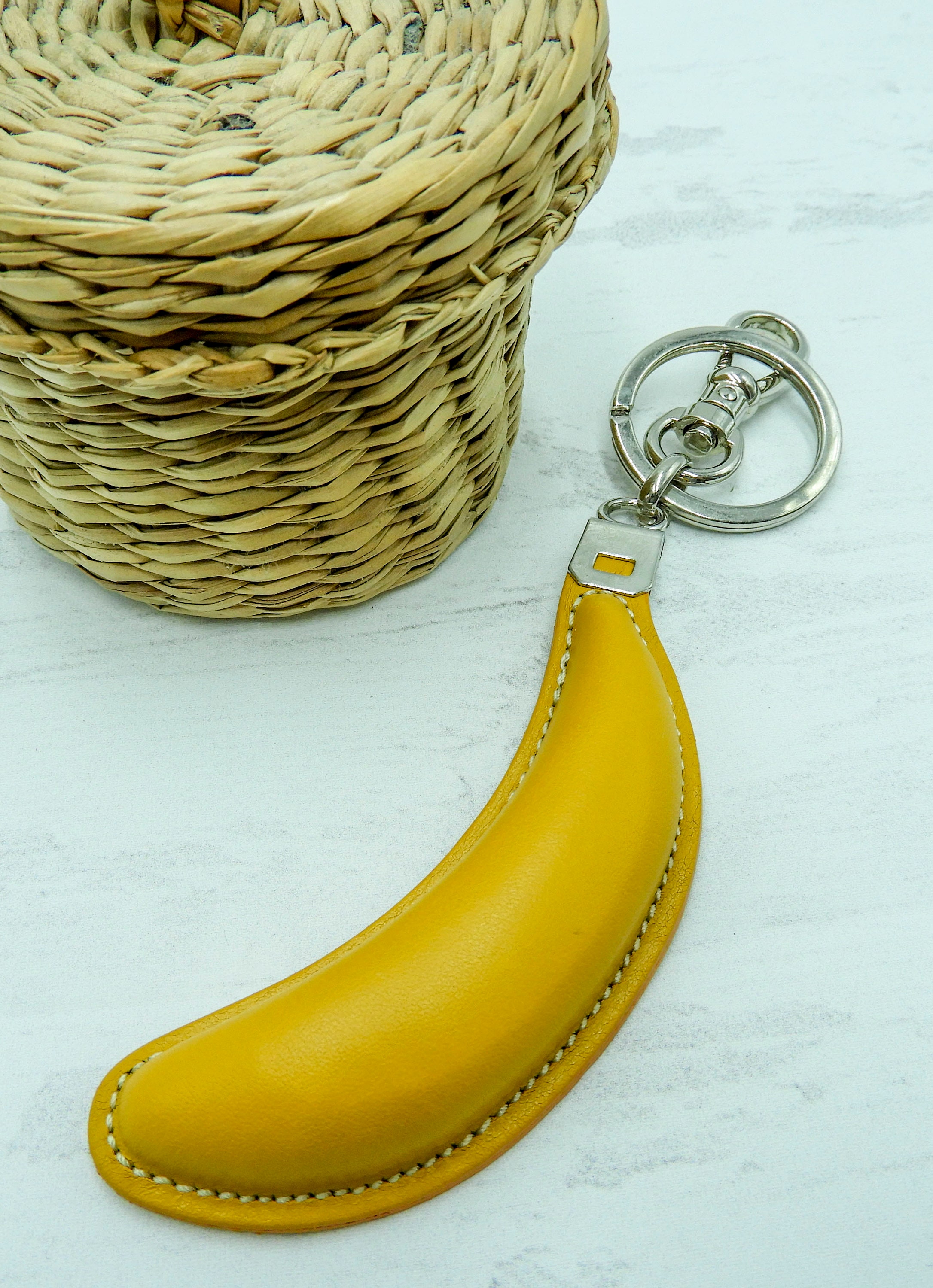 Buy Leather Keychain Fruit Shaped Keychain Banana Original Online in India  - Etsy