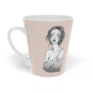 Blush - Latte Mug - Chic Coffee Cup, Perfect for Home, Office, Gift for Coffee Lovers, Modern Design, 12oz
