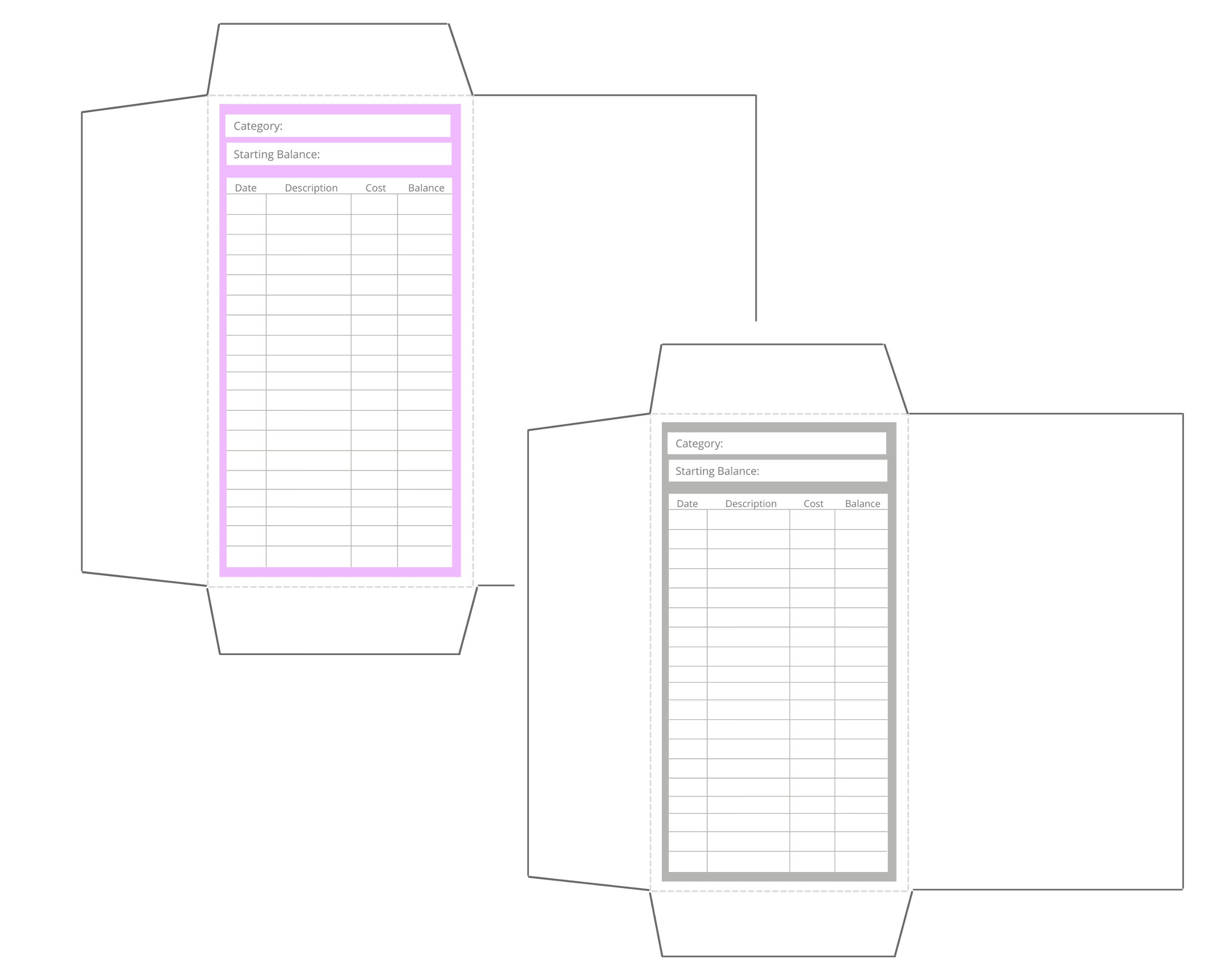 printable cash envelope inserts cash envelope template etsy