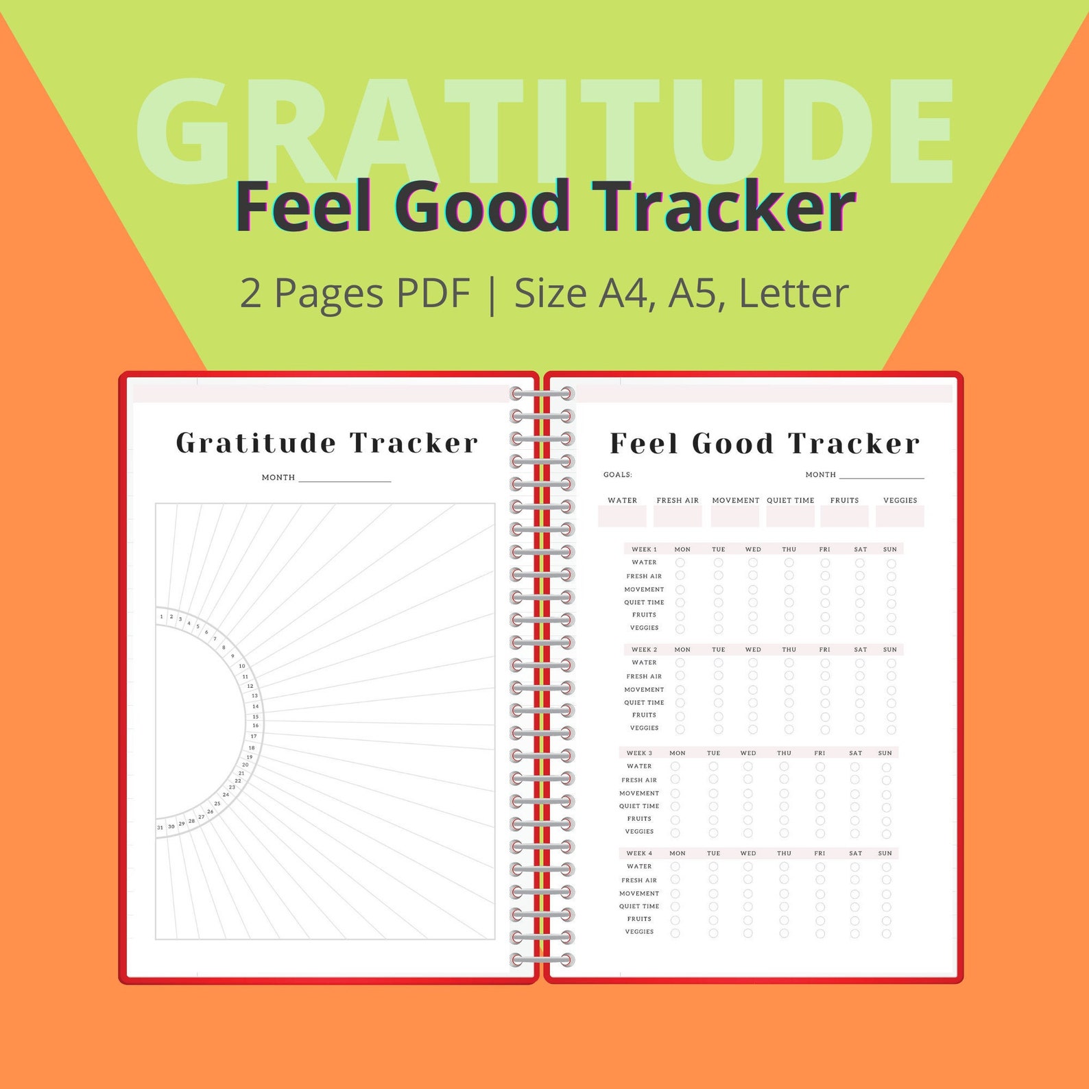 Gratitude Tracker Feel Good Chart Gratitude Chart PDF | Etsy UK