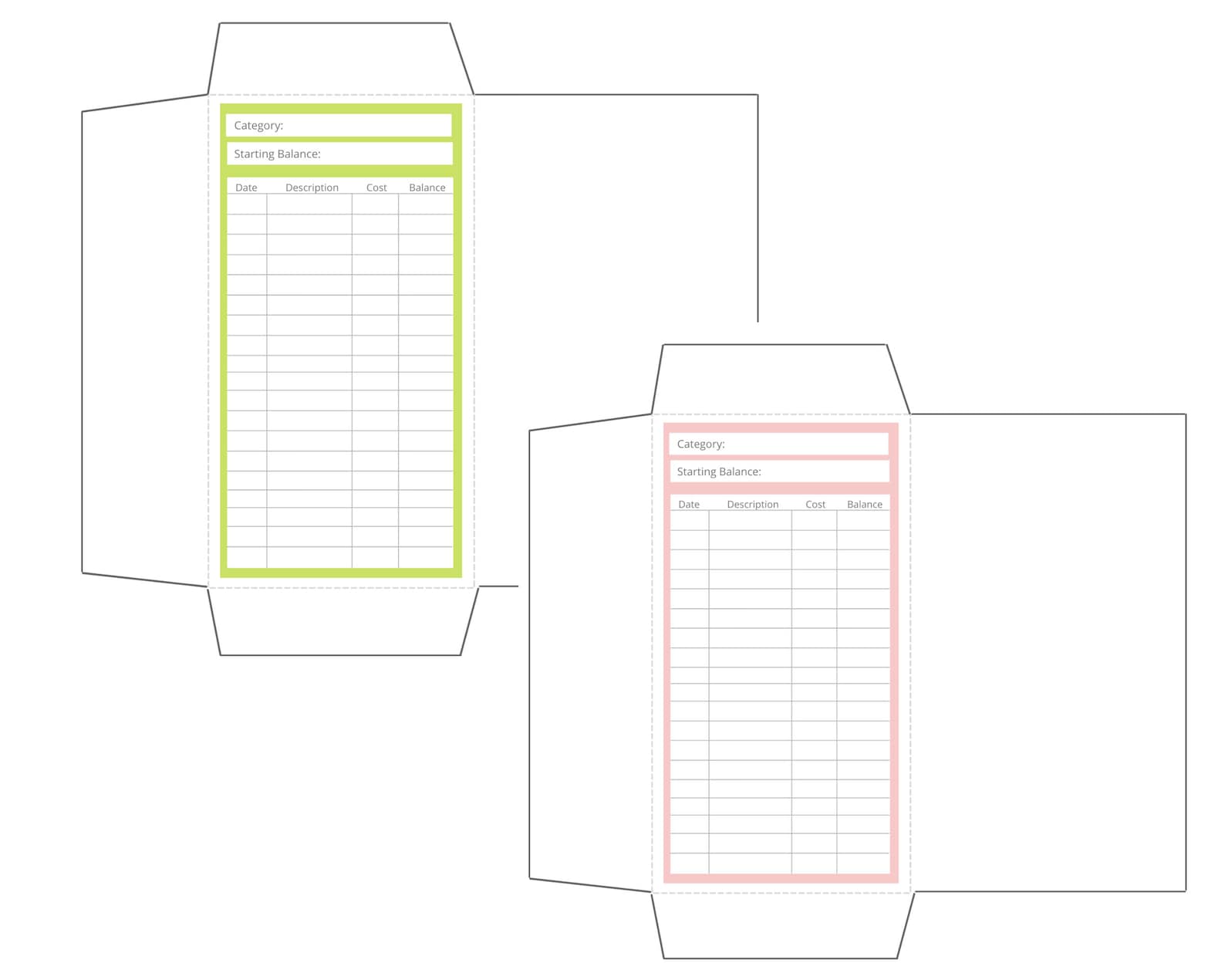 Printable Cash Envelope Inserts Cash Envelope Template Etsy
