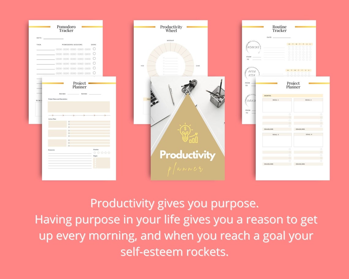 Productivity planner to do list journal instant pdf etsy