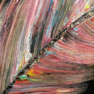 Acrylic painting Abstract art Crushed Glass Resin 12x12 Canvas “Feather” painting