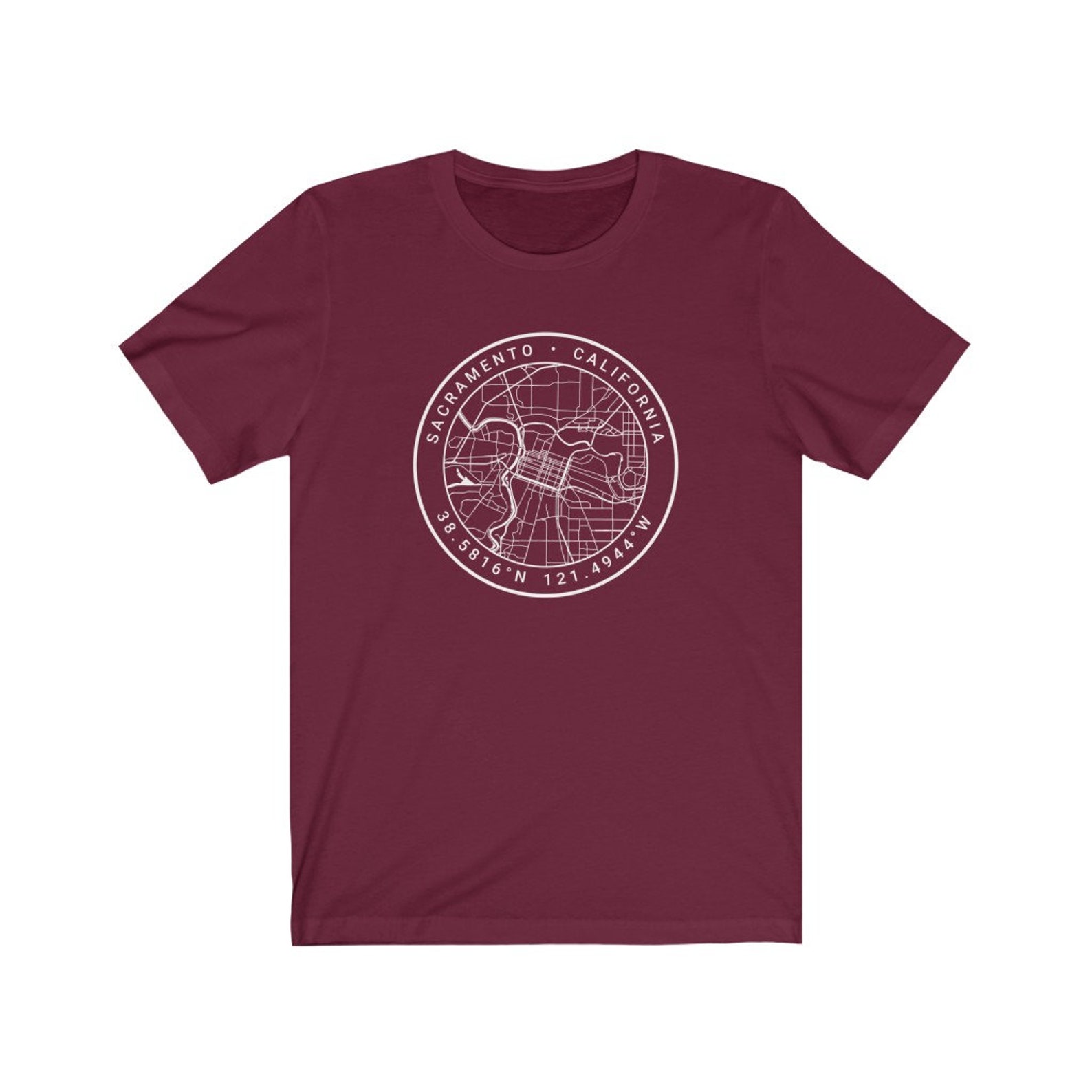 Karte von Sacramento T-Shirt/Tee | Etsy