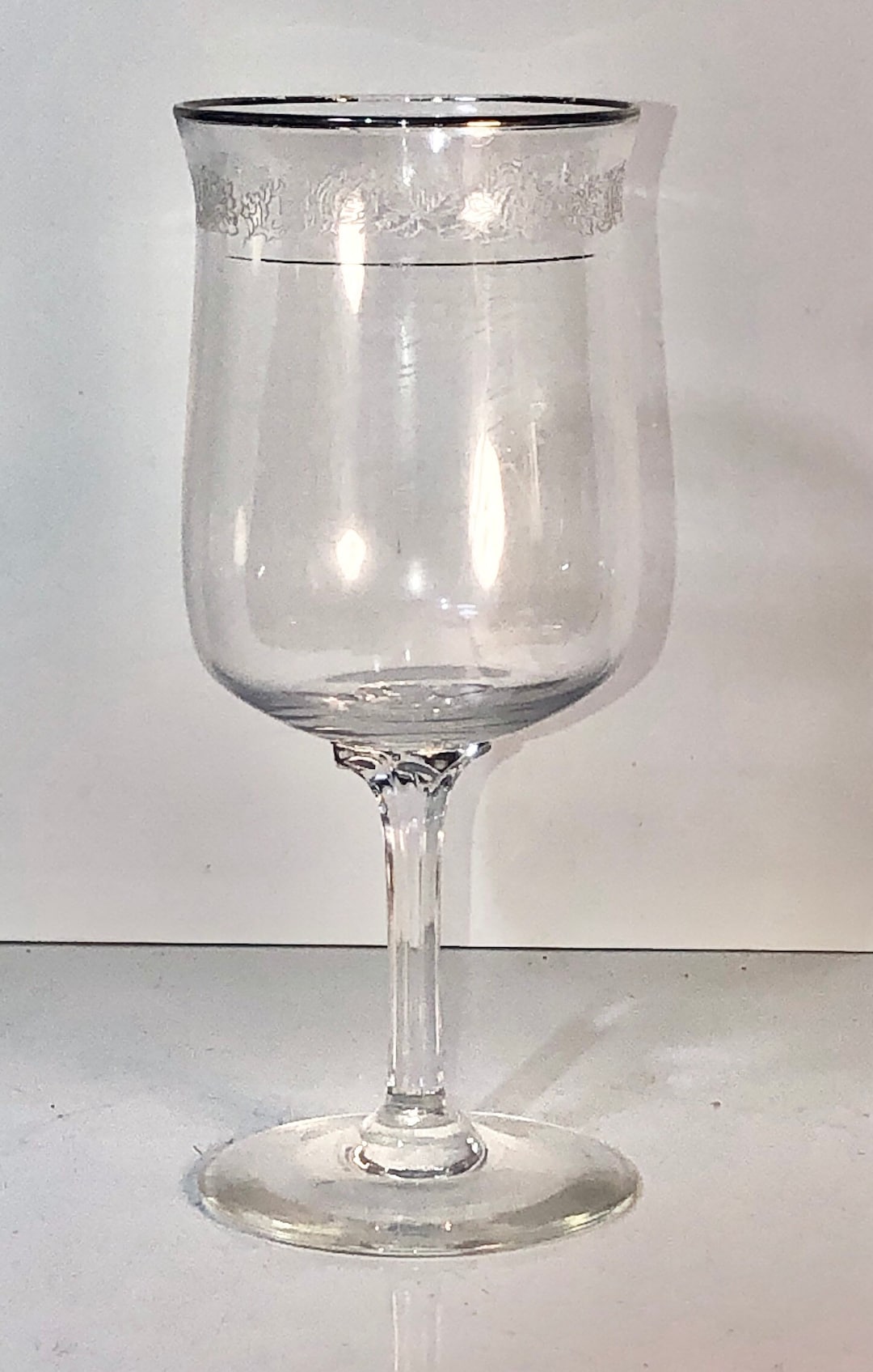 1999, Lenox Moonspun Wine Glass, Lenox Crystal Moonspun Wine Glass With