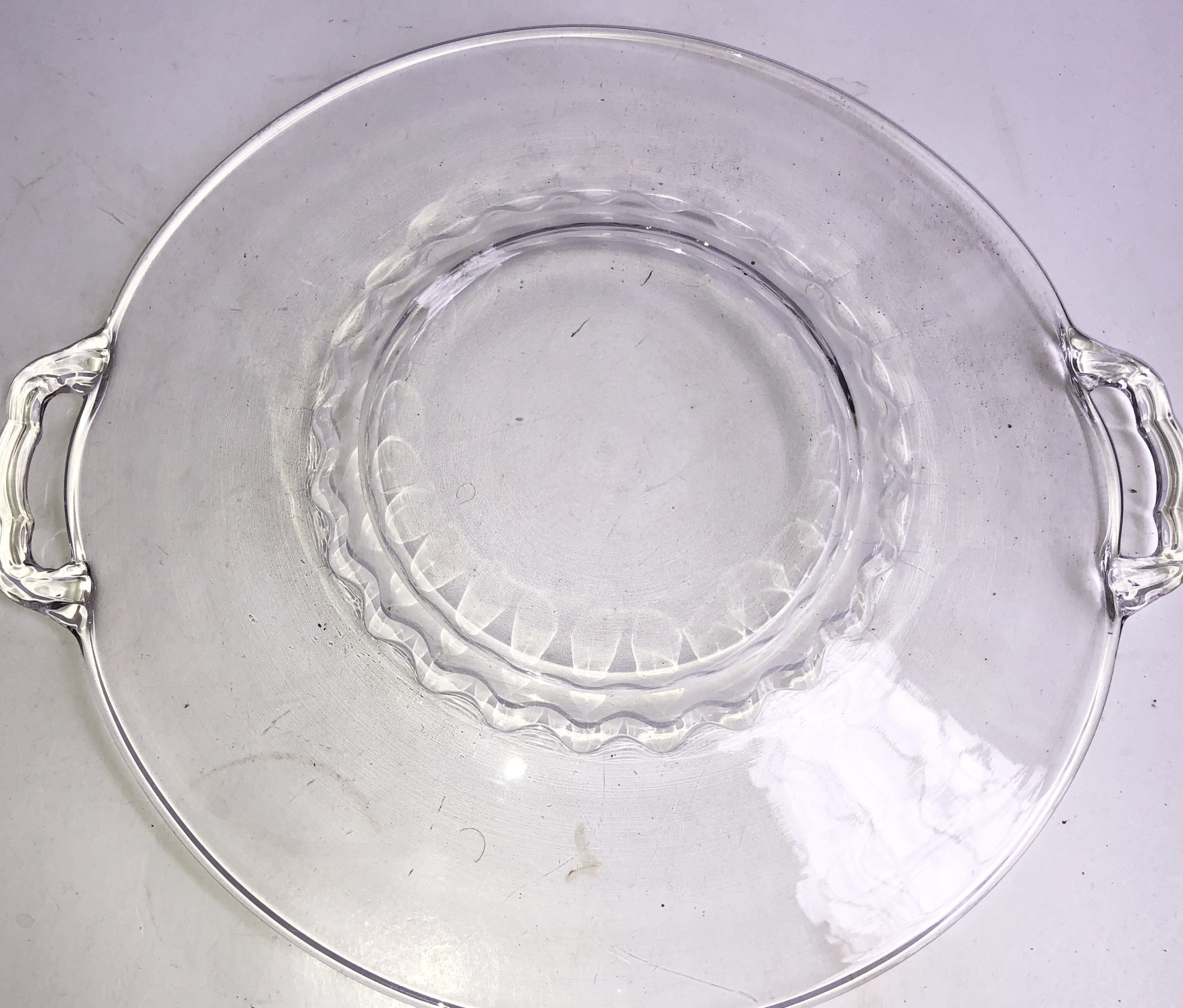 1150 Vintage Clear Glass Cake Plate with Handles Etsy