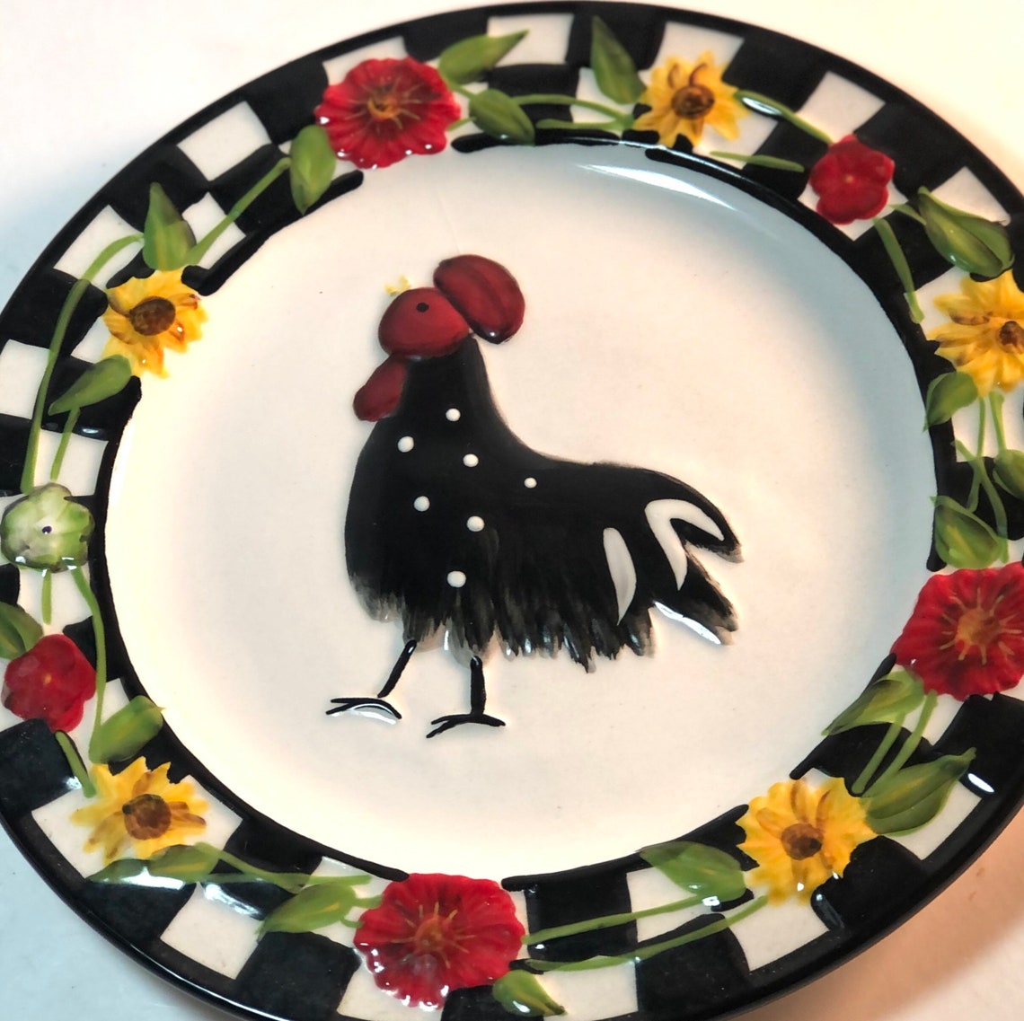 1212 Decorative Rooster plate Home Accents Etsy