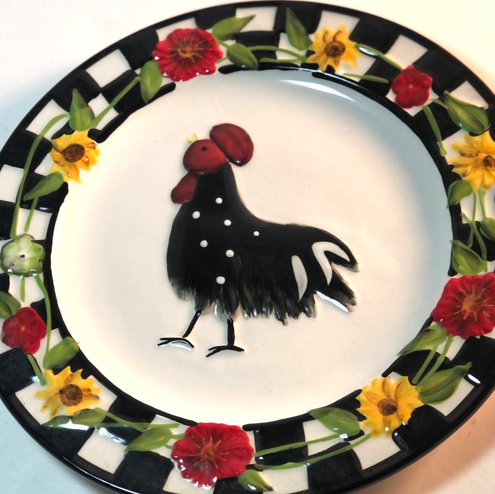 1212 Decorative Rooster plate Home Accents Etsy