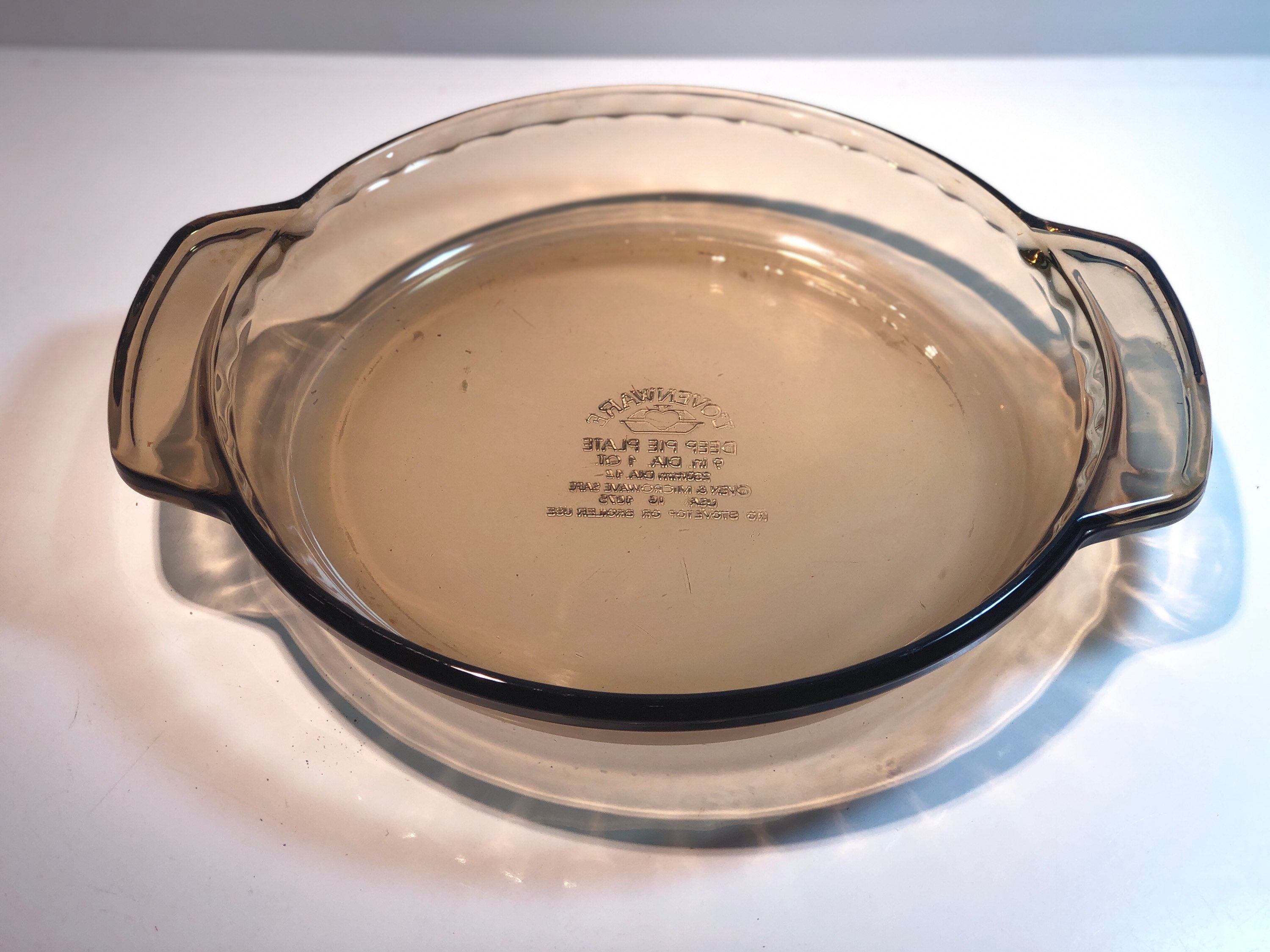 1361 Vintage Pyrex Pie Dish Smokey Brown Color with tab Etsy