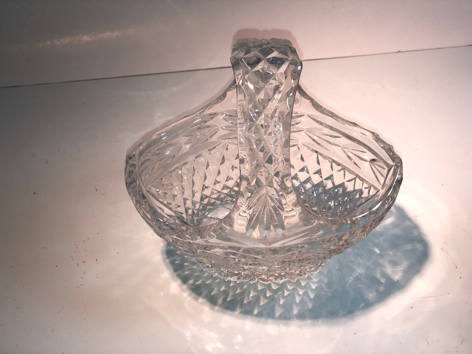 1099 Vintage Galway Irish Crystal Basket made in Ireland. Etsy