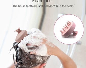 Silicone Scalp Massage Brush, Hair Growth tool, Dandruff Relief, Shampoo Exfoliator, Shower Scalp Scrubber, Selfcare gifts, gift for pets