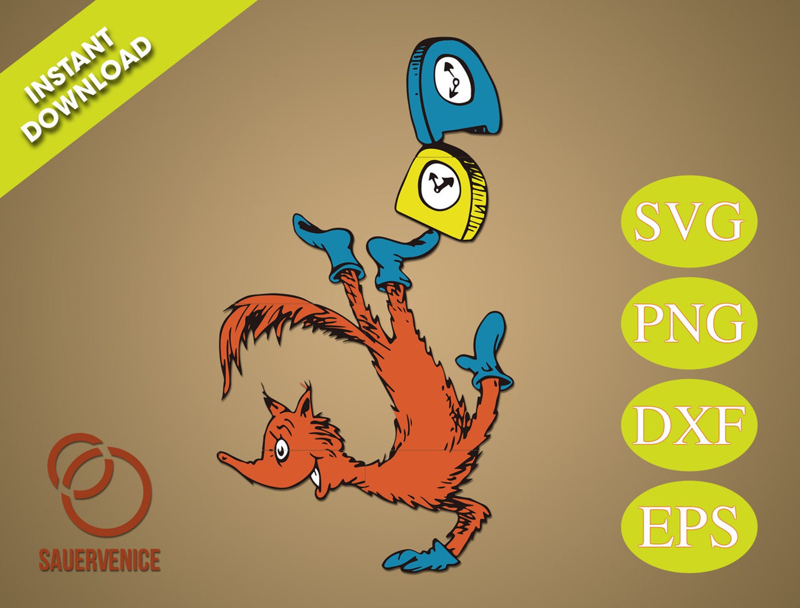 Fox In Sock Dr Seuss SVG DrSeuss vector Digital print Etsy