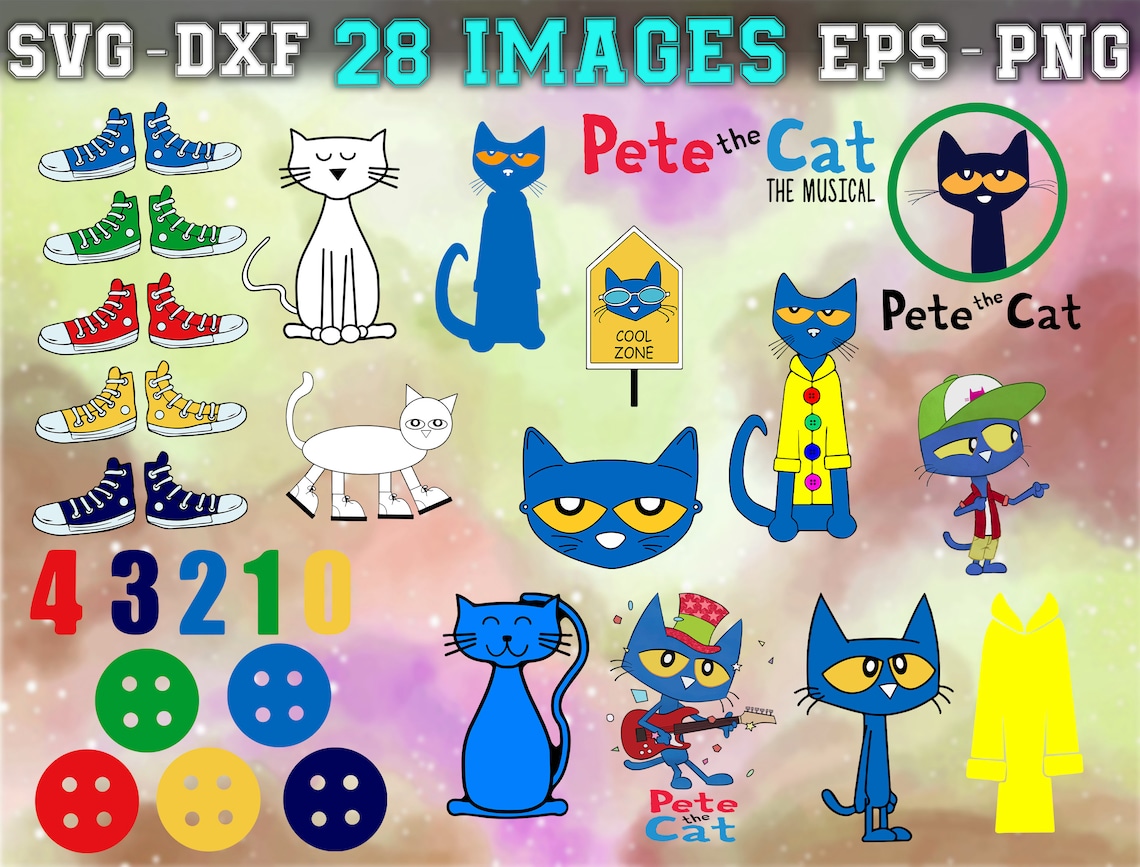 Bundle 28 Pete The Cat SVG BundleSilhouette Cut | Etsy