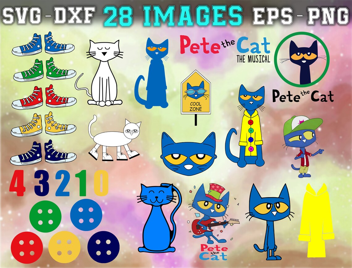 Bundle 28 Pete The Cat SVG BundleSilhouette Cut | Etsy