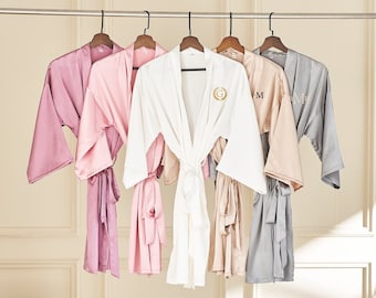 Personalised Bridesmaid robes, Bridal Party Robes, Wedding Dressing Gown, Satin Wedding Robe, Wedding Gifts,Getting Ready robes,Bridal robe