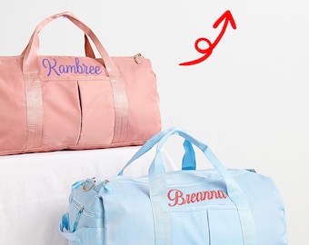 Personalisierte Weekender-Tasche mit Namen, individuell bestickter Seesack, ursprüngliche Sporttasche, Reisetasche, verstellbare Reisetasche, Junggesellinnenabschied