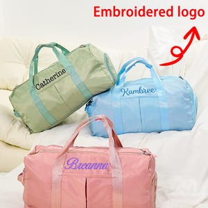 Personalisierte gestickte Name Reisetasche | Wochenende Reisetasche | Brautjungfer Geschenk Tasche|Weekender Reisetasche| Flitterwochen Tasche