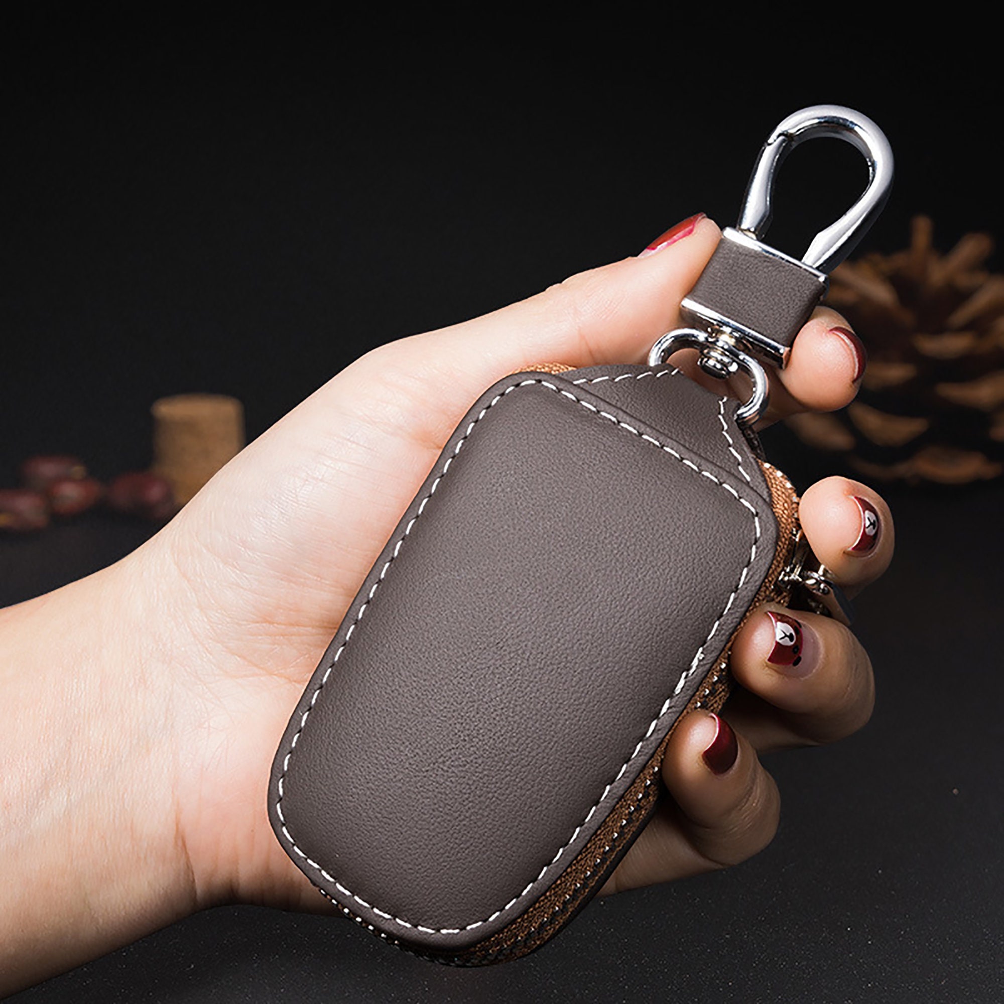 Car key bag Genuine leather key bag male and female key bag Etsy