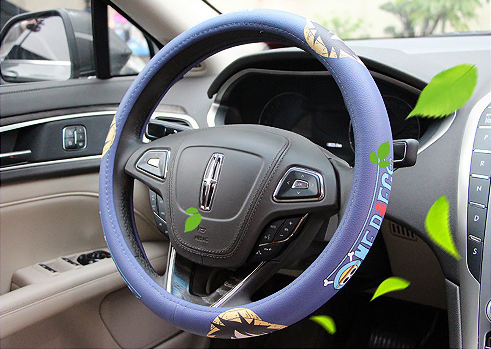 Steering wheel cover,Luffy straw hat,leather