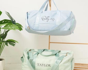 Bolsa de lona personalizada, bolsa de fin de semana, bolsa con monograma, bolsa de mano, bolsa de viaje para mujer, bolsa de gimnasio, bolsa de lona para muñecas, regalo de baile navideño.