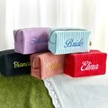 Monogrammed Toiletry Bag, Makeup Bag, Bridesmaid Gifts, Custom Travel Velvet Cosmetic Bag, Large Capacity Storage Bag, Wedding Party Gifts product logo
