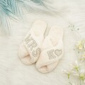 Bride Gift Pearls Slippers| Rhinestone Fluffy Slippers| Bachelorette Hen Fluffy Slippers|Personalized gift Bridal Slipper|Bridesmaid Gifts