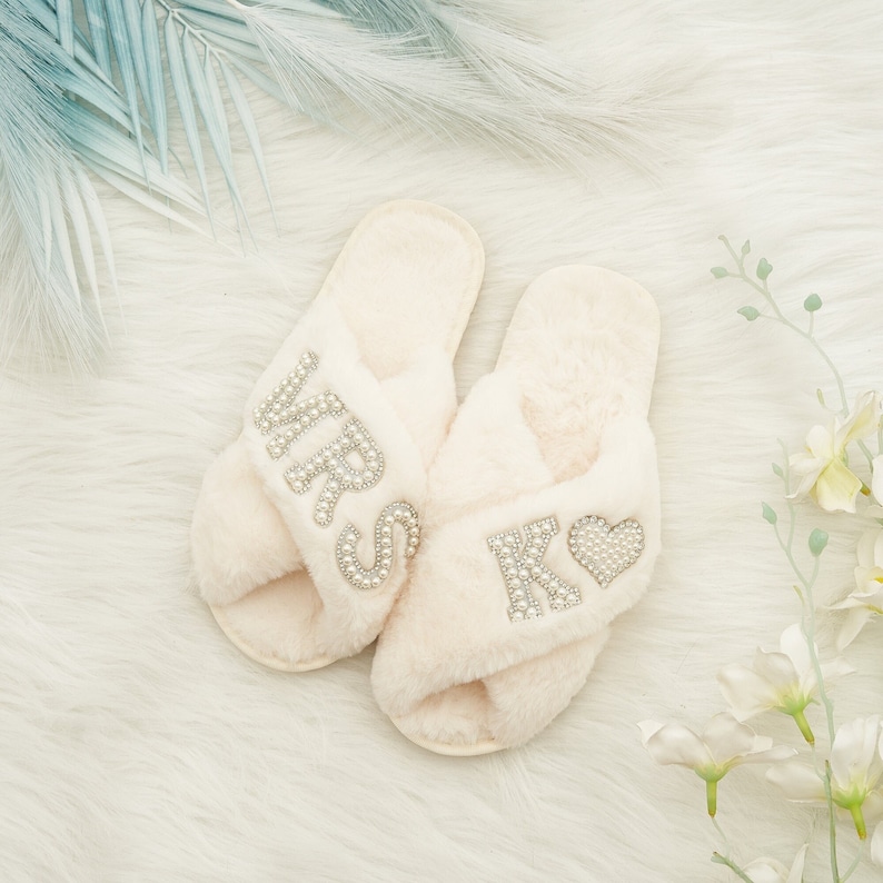 Bridal Custom Pearl Slippers