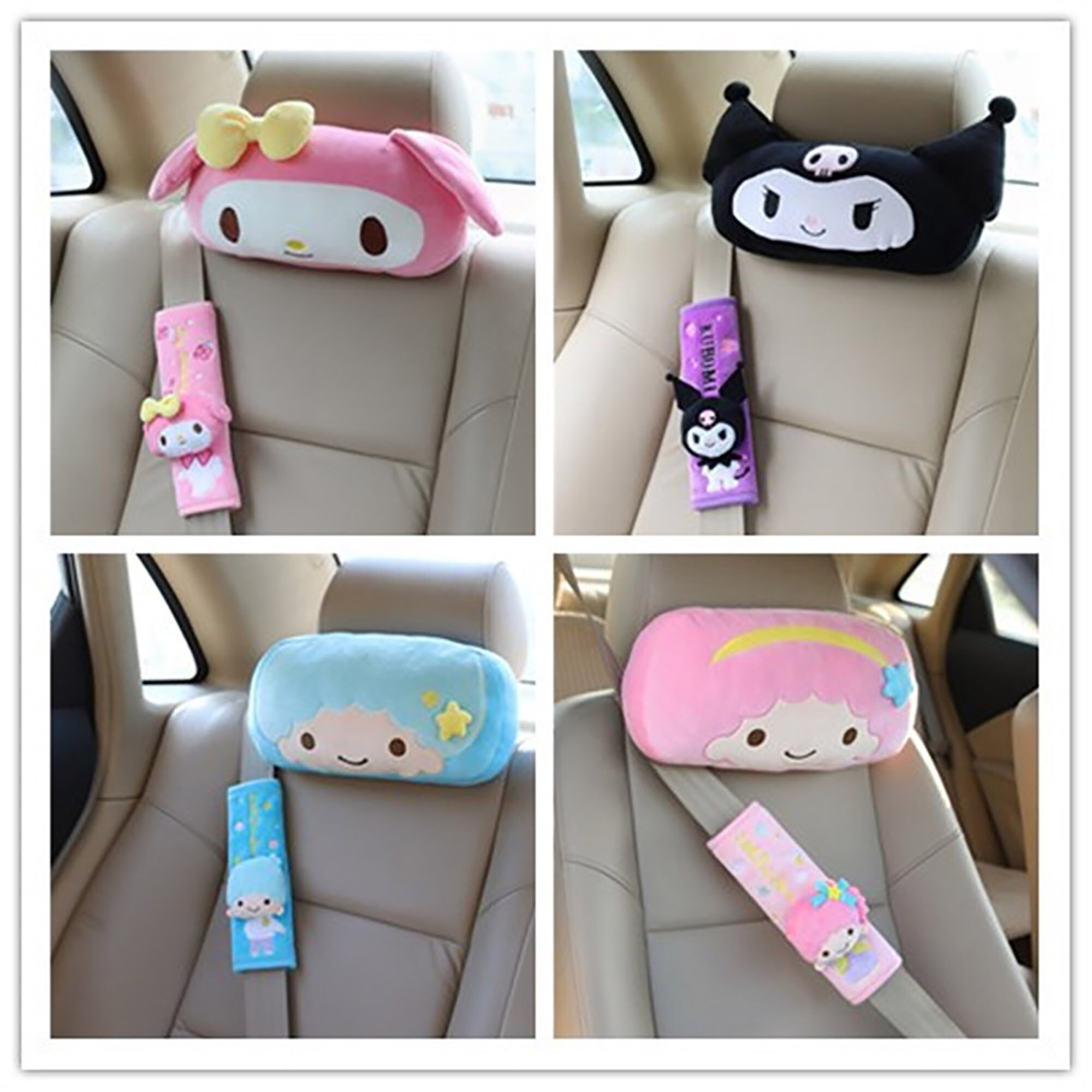 Kuromi Car Headrest Pink Neck Pillow Melody Car Pillow Back Etsy Canada