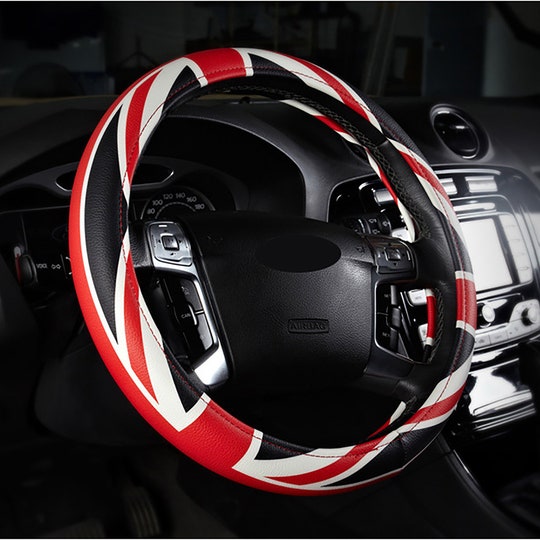 Leather steering wheel cover,printed, fashion,Captain America