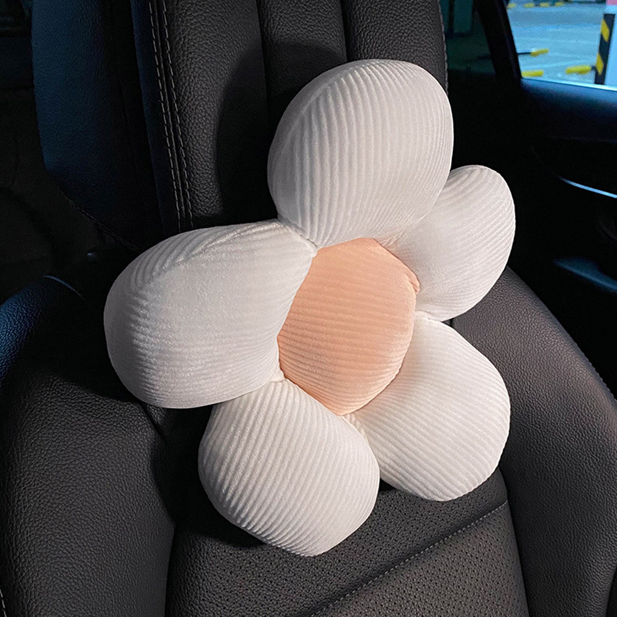 Flower Seat Cushion Plush Car Cushion Plush Car Headrest Etsy