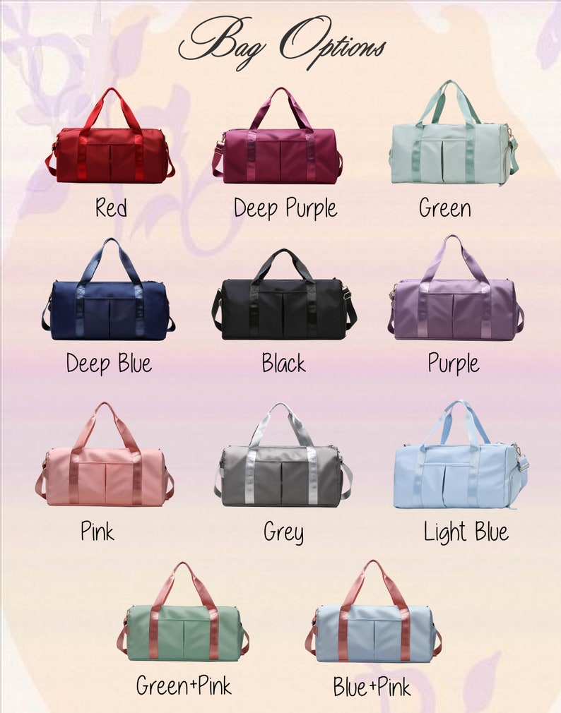 Monogram Name Bag Personalized Duffle Bag Weekend Travel Bag Bridesmaid