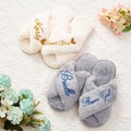 Customized Kids/Adult slipper,Flower Girl/Bridesmaid  Slipper,Gift for flower girl,Fluffy Slipper With Customized Name,Bridesmaid Proposal product logo