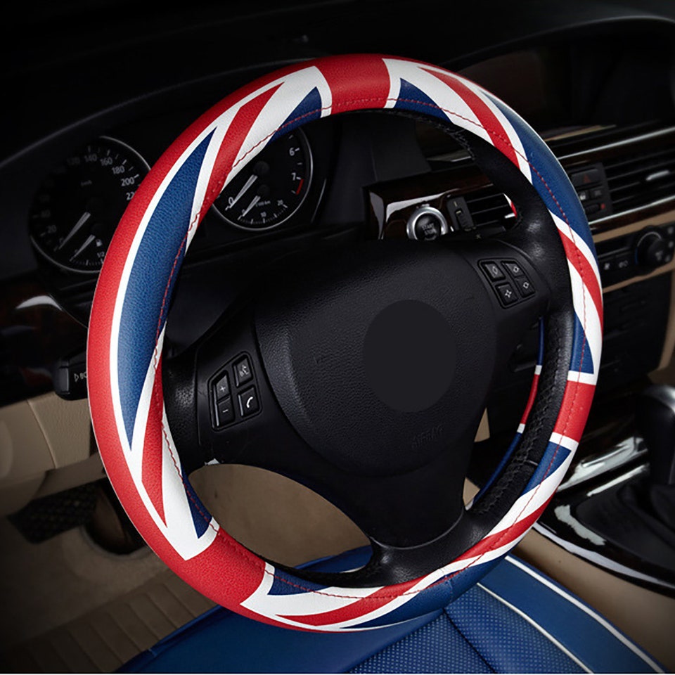 Leather steering wheel cover,printed, fashion,Captain America