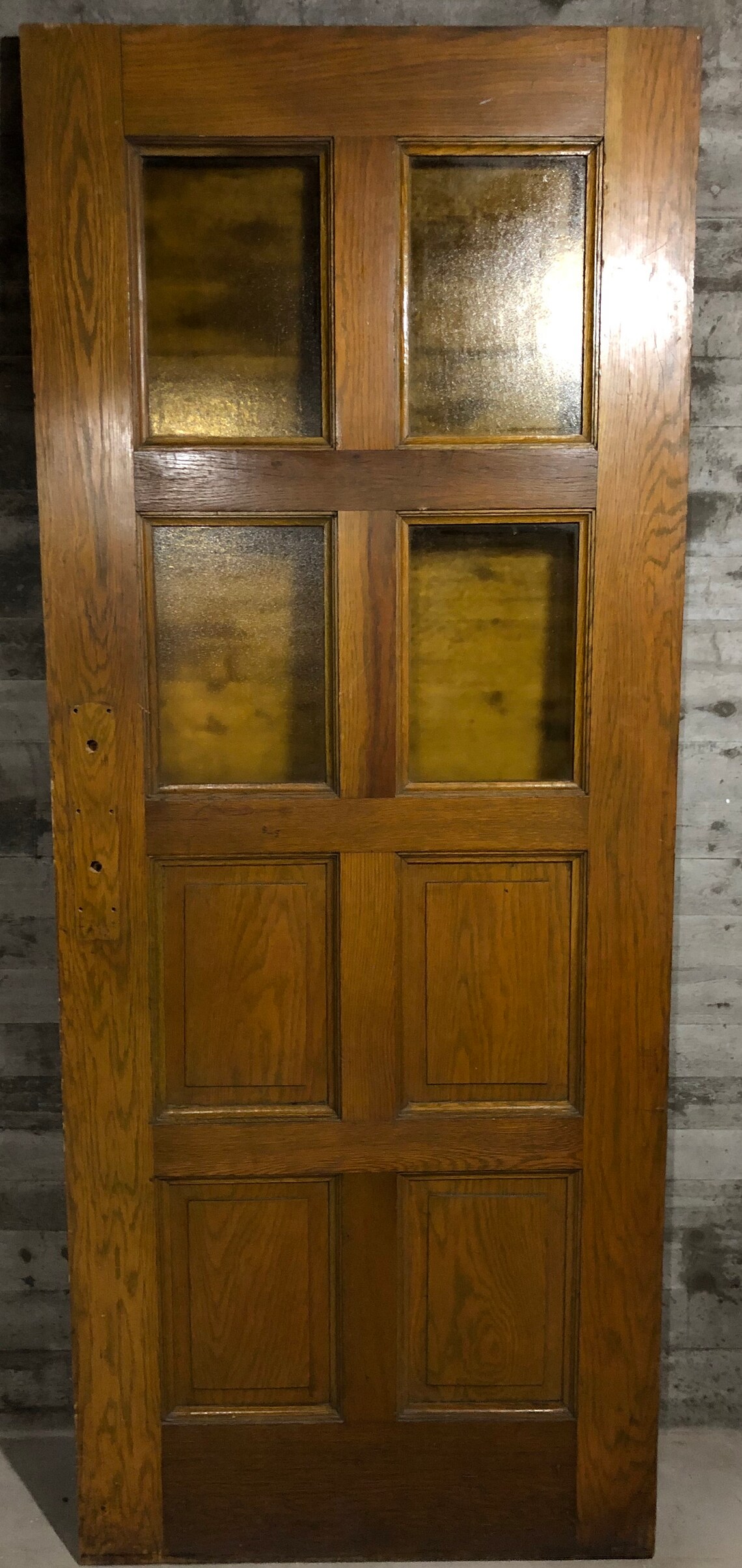 Antique Solid Oak Wood Exterior Door Church/School House