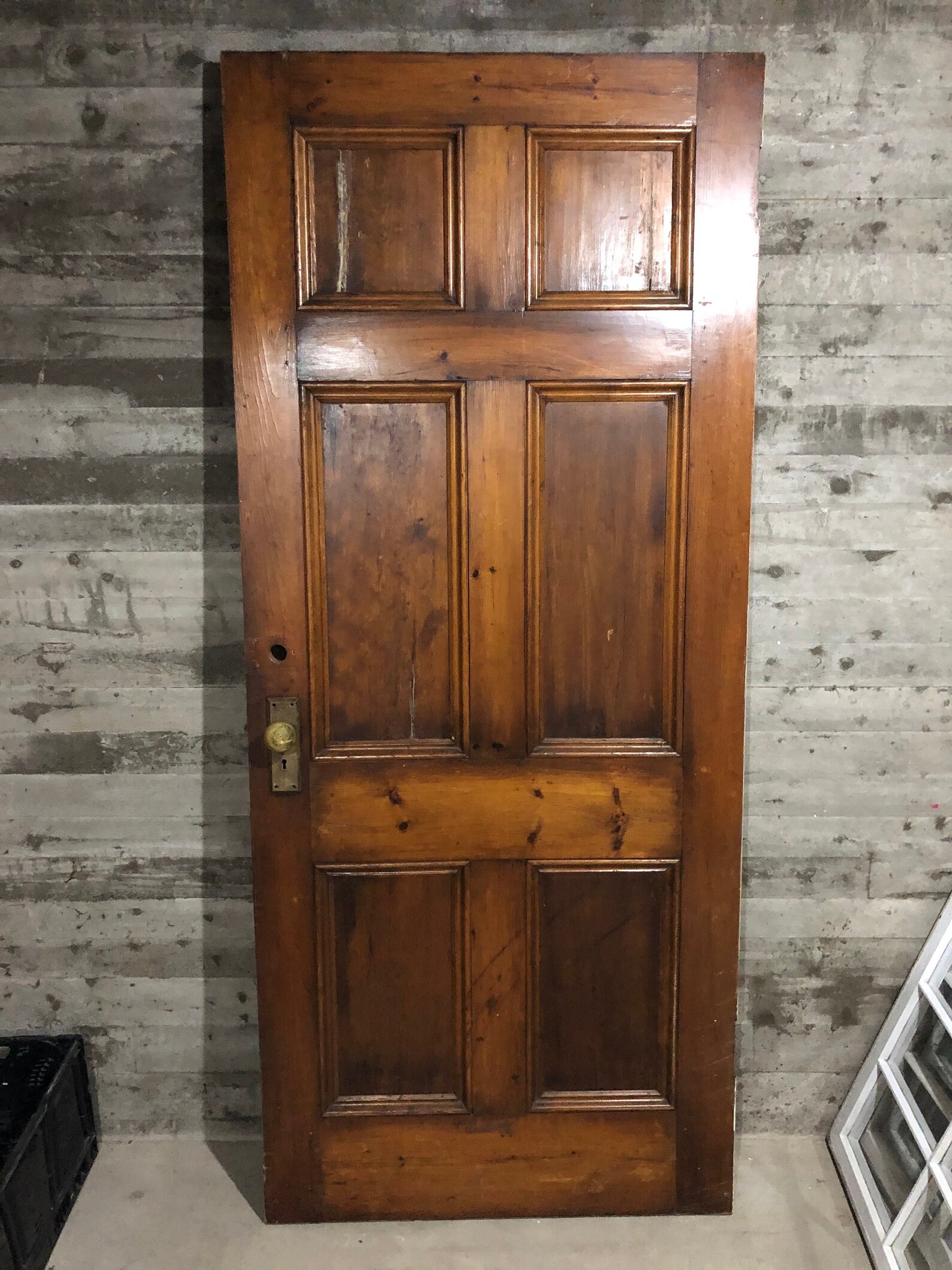 Antique Exterior Stained Wood Entry Door Classic 6 Panel /w Etsy