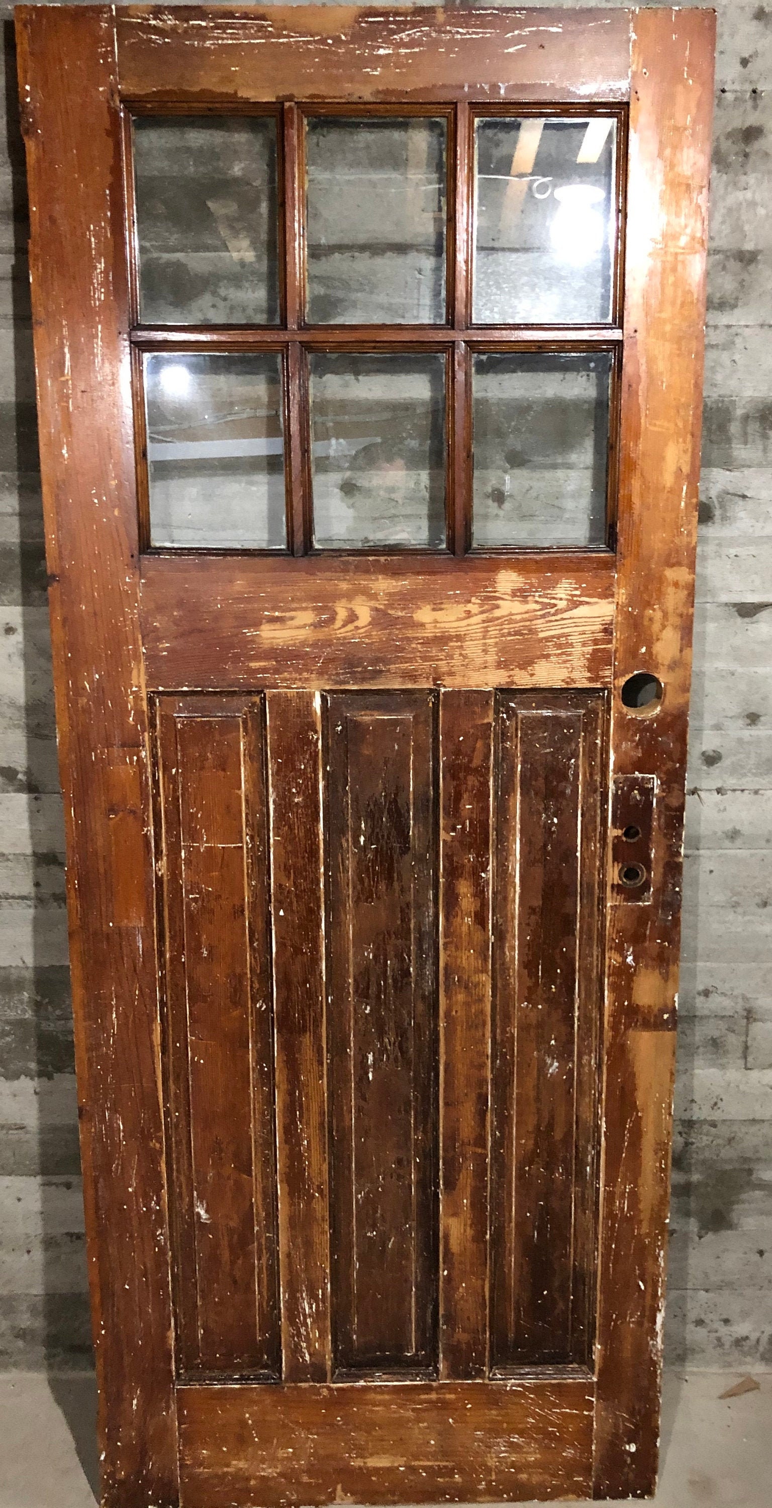 Antike Handwerker Außen gebeizt Holz Französisch Eingangstür | Etsy