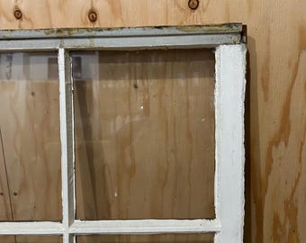 アンティーク6枚ガラス木製窓枠：ステンドグラス風内装、建築廃材