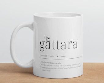 Gattara Cat Lady Mug: Italian Vocabulary Gift