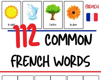 Français Flashcards - 112 mots Français courants - Français pour débutants - Flashcards for Kids - Pratique du vocabulaire Français amusant - Télécharger pdf