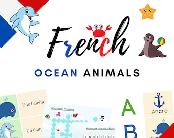 FRANSE woordenschat van oceaandieren + activiteiten voor kinderen! - PDF-download