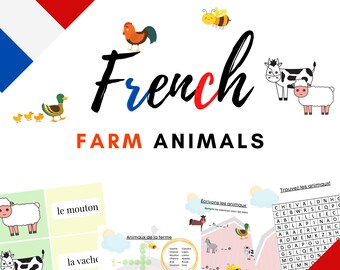 FRANSE Woordenschat van boerderijdieren + activiteiten voor kinderen! - PDF-download