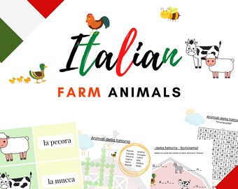 ITALIAN Farm Animal Vocabulary + Activities for Kids! - PDF Download