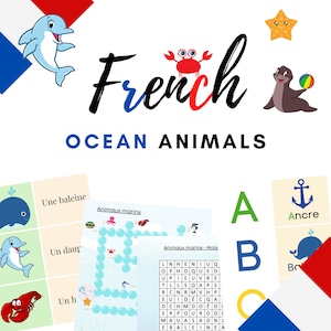 FRENCH Ocean Animal Vocabulary + Activities for Kids! - PDF Download