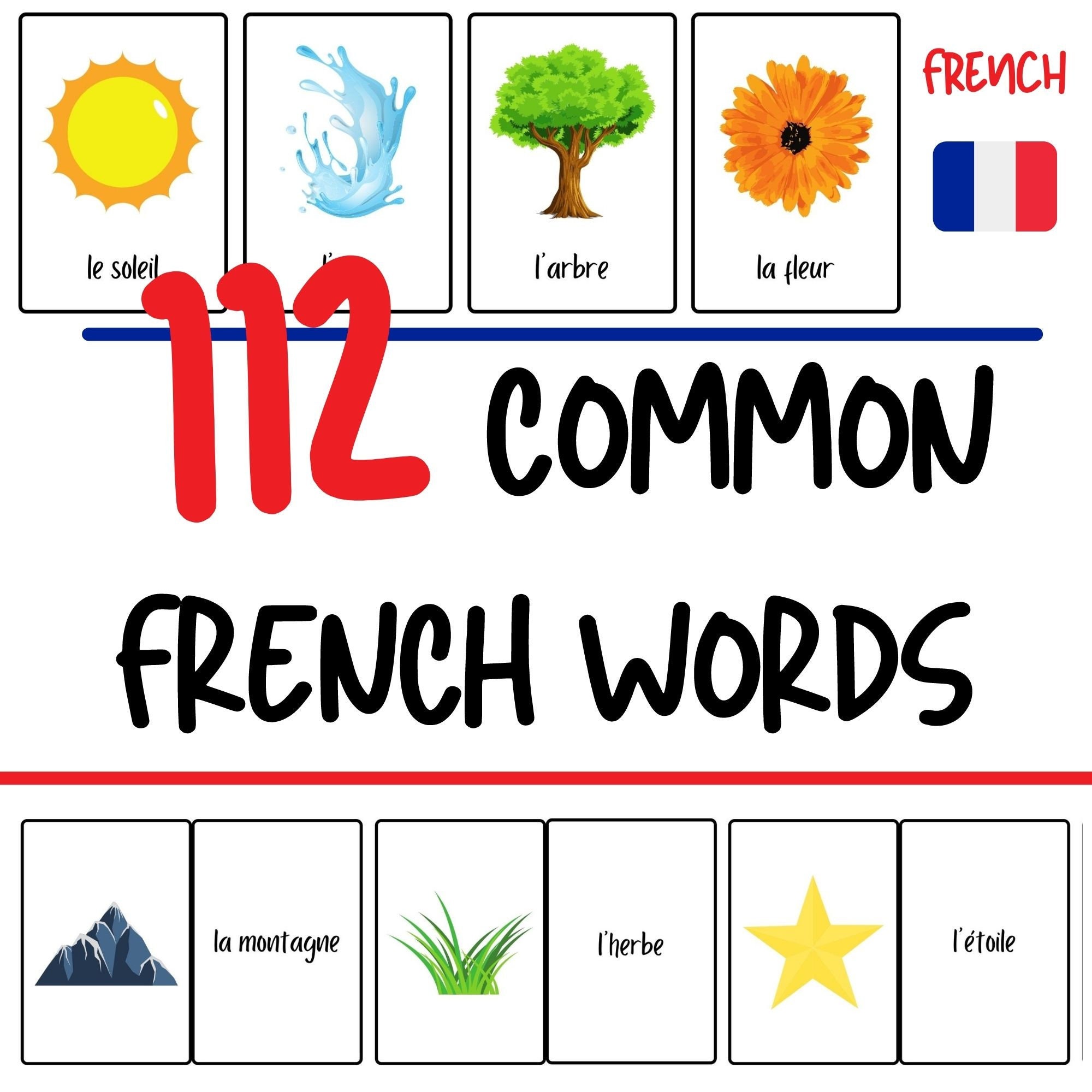 French Flashcards Printable