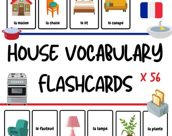 Cartes-éclair de vocabulaire interne français - 56 mots, les enfants apprennent (téléchargement PDF)